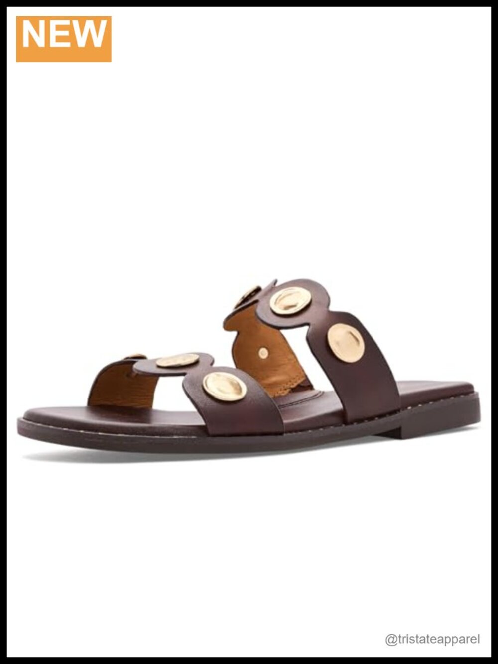 Söfft Ezra Leather Slip-On Flat Sandals Open Toe Slide Casual